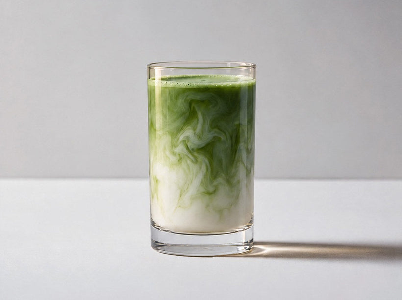 Matcha latte glacé au lait d'avoine