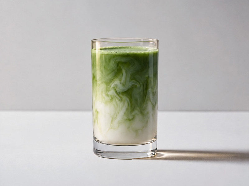 Matcha latte glacé au lait d'avoine